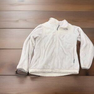 The North Face Girls Fleece Jacket Full Zip Fuzzy White Hoodie Size XL  14/16